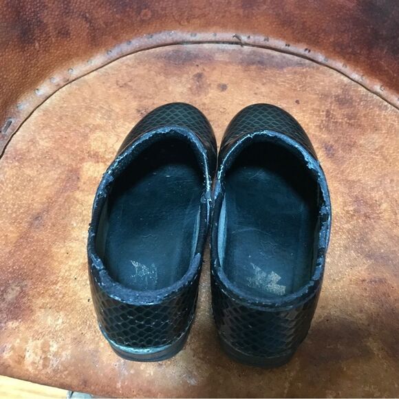 Dansko Dark Green Snakeskin Professional/ Mermaid Scale Clog (37) - Picture 4 of 9